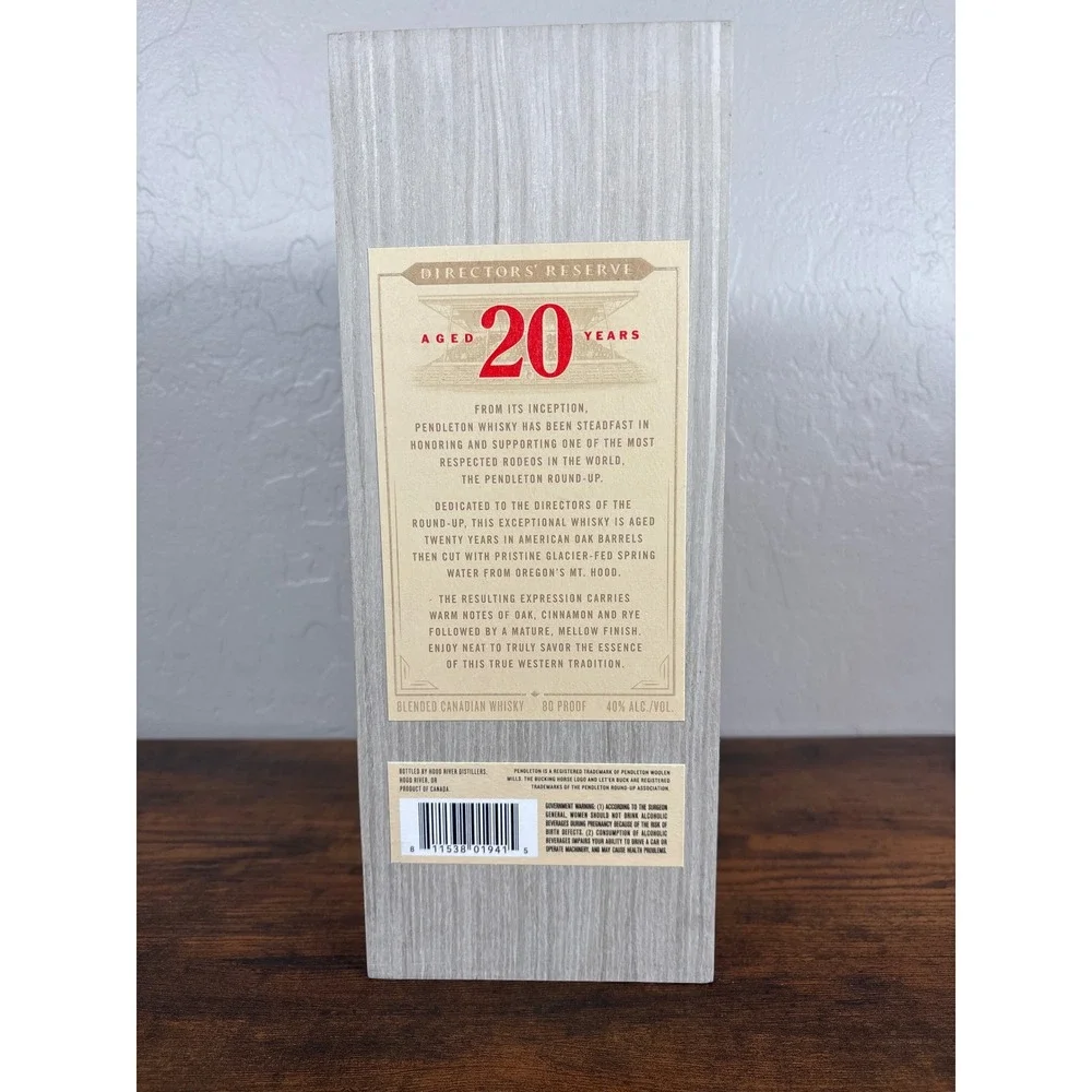 Pendleton Whisky Directors Reserve 20 Year Aged LTD 2023 Wood Display Box Crate